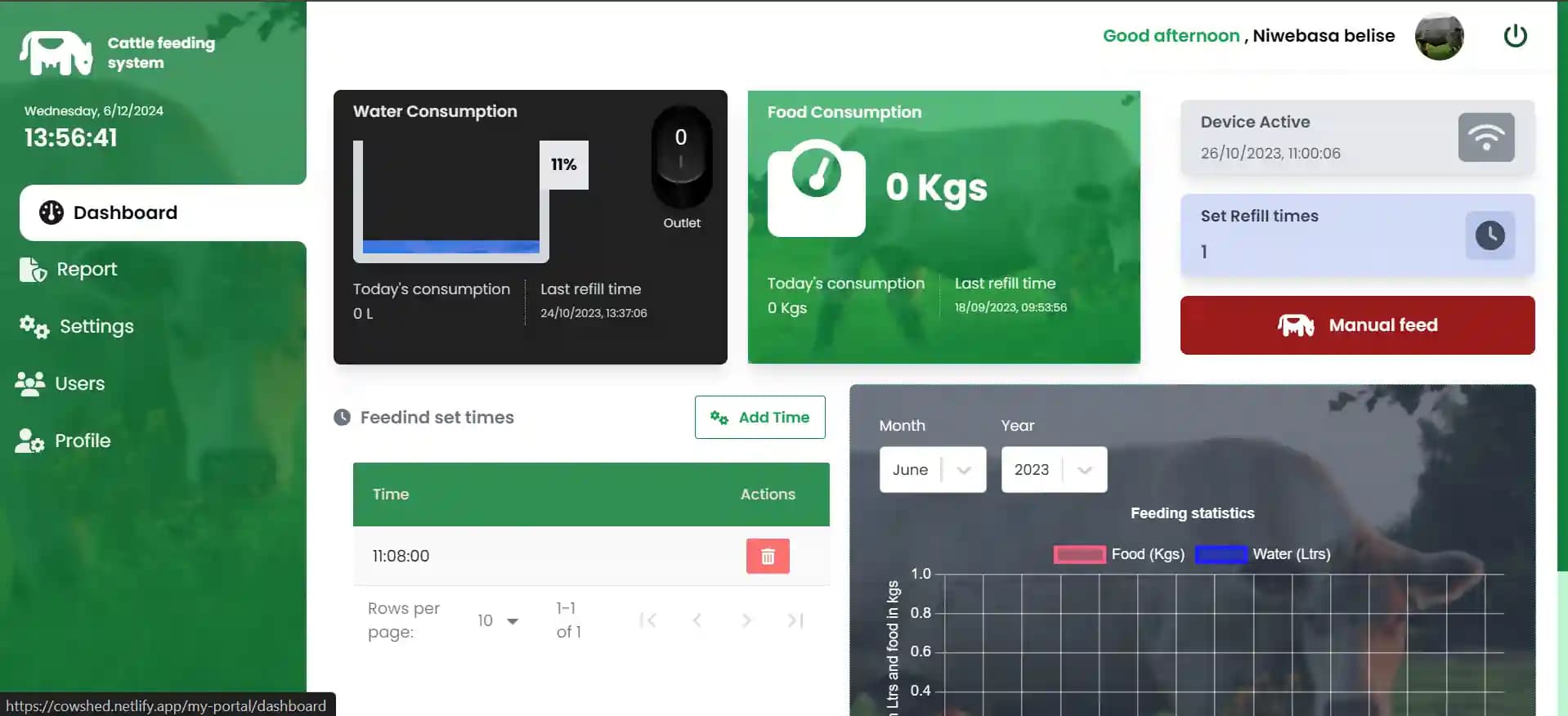 Cowshed monitoring system